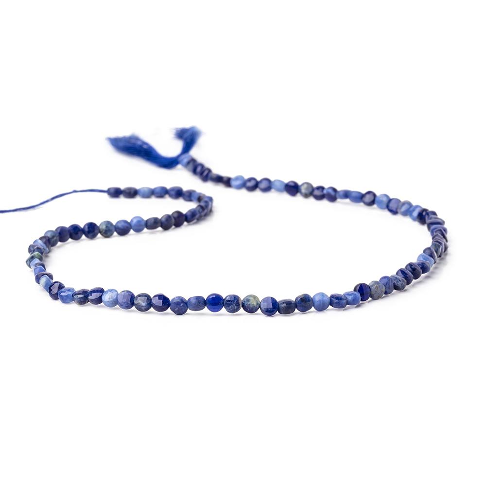3.7mm Sodalite Checkerboard Faceted Calibrated Coins 12.5 inch 90 Beads (ONLINE ORDER ONLY)