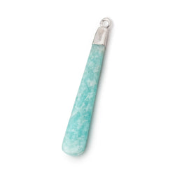 37x6mm Silver Leafed Amazonite Pear Pendant 1 focal piece (ONLINE ORDER ONLY)