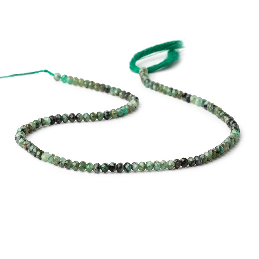3.8-4mm Brazilian Emerald Micro Faceted Rondelle Beads 13 inch 112 pieces (ONLINE ORDER ONLY)