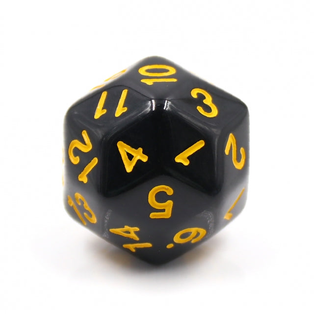 D30 Black w/Yellow Single Die 30 Sided/s by HDdice / HengDadice (Online Only)