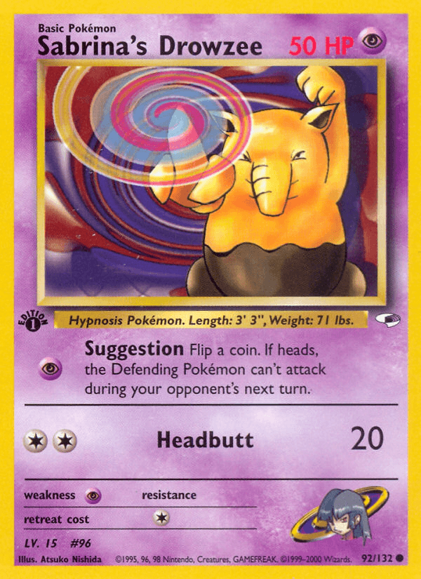 Sabrina's Drowzee (92/132) [Gym Heroes 1st Edition] (Online Only)
