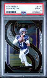 Graded 2024 Panini Select JJ McCarthy #134 Rookie RC Football Card PSA 8 Near Mint