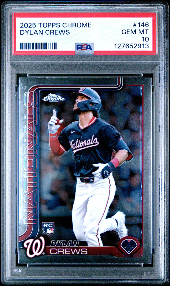 Graded 2025 Topps Chrome Dylan Crews #146 Rookie RC Baseball Card PSA 10 Gem Mint (ONLINE ORDER ONLY)