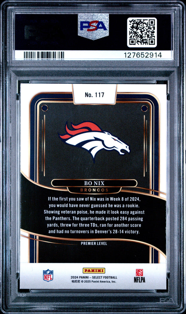 Graded 2024 Panini Select Bo Nix #117 Rookie RC Football Card PSA 6 Excellent