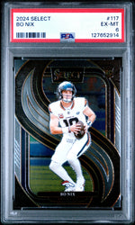 Graded 2024 Panini Select Bo Nix #117 Rookie RC Football Card PSA 6 Excellent