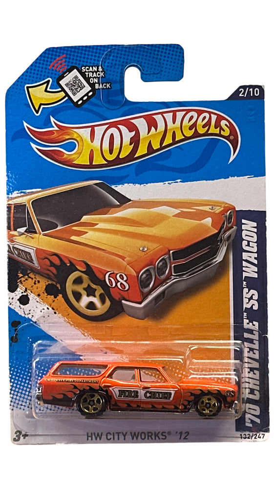 Hot Wheels '70 Chevelle SS Wagon (Orange Fire Chief) - HW City Works 12 - 2/10 ~ 132/247 (Online Order Only)