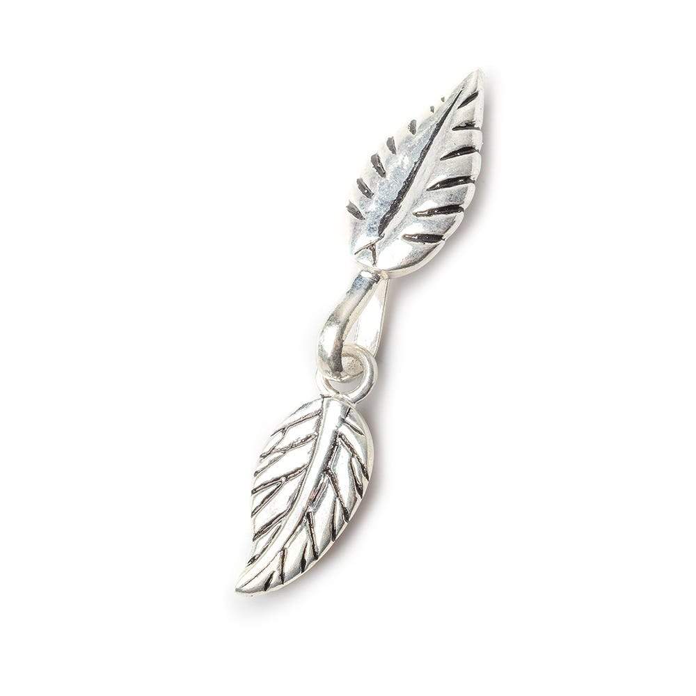 38x9mm Sterling Silver Leaf Hook & Eye Clasp 1 finding (ONLINE ORDER ONLY)