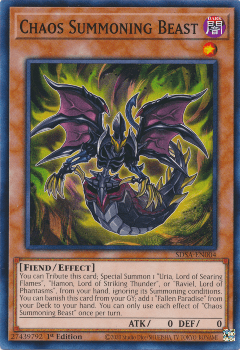 Chaos Summoning Beast [SDSA-EN004] Common (ONLINE ORDER ONLY)