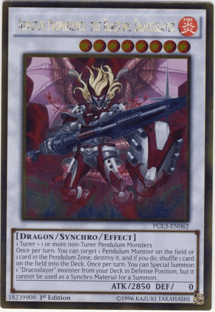Ignister Prominence, the Blasting Dracoslayer [PGL3-EN062] Gold Rare (ONLINE ORDER ONLY)