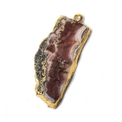 39x16x4mm Gold Leafed Rhodochrosite Slice Focal Bead (ONLINE ORDER ONLY)