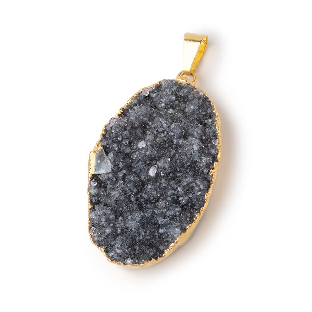 39x26mm Gold Leafed Amethyst Drusy Pendant 1 focal piece (ONLINE ORDER ONLY)