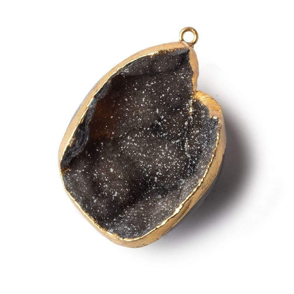 39x31x18mm Gold Leafed Milk Chocolate Brown Drusy Focal Pendant 1 piece (ONLINE ORDER ONLY)