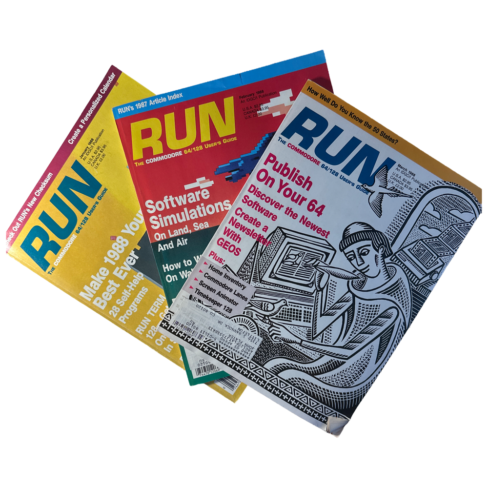 Commodore Run Magazine Various Back Issue(s) C64 C128 VIC-20 Commodore 64 Magazine (Online Order Only)