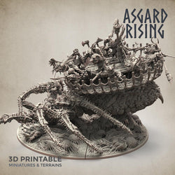 3D Printed Asgard Rising Ancient Spider Queen with Palanquin 32mm D&D