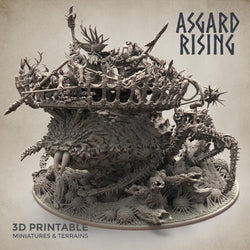 3D Printed Asgard Rising Ancient Spider Queen with Palanquin 32mm D&D