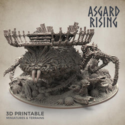 3D Printed Asgard Rising Ancient Spider Queen with Palanquin 32mm D&D