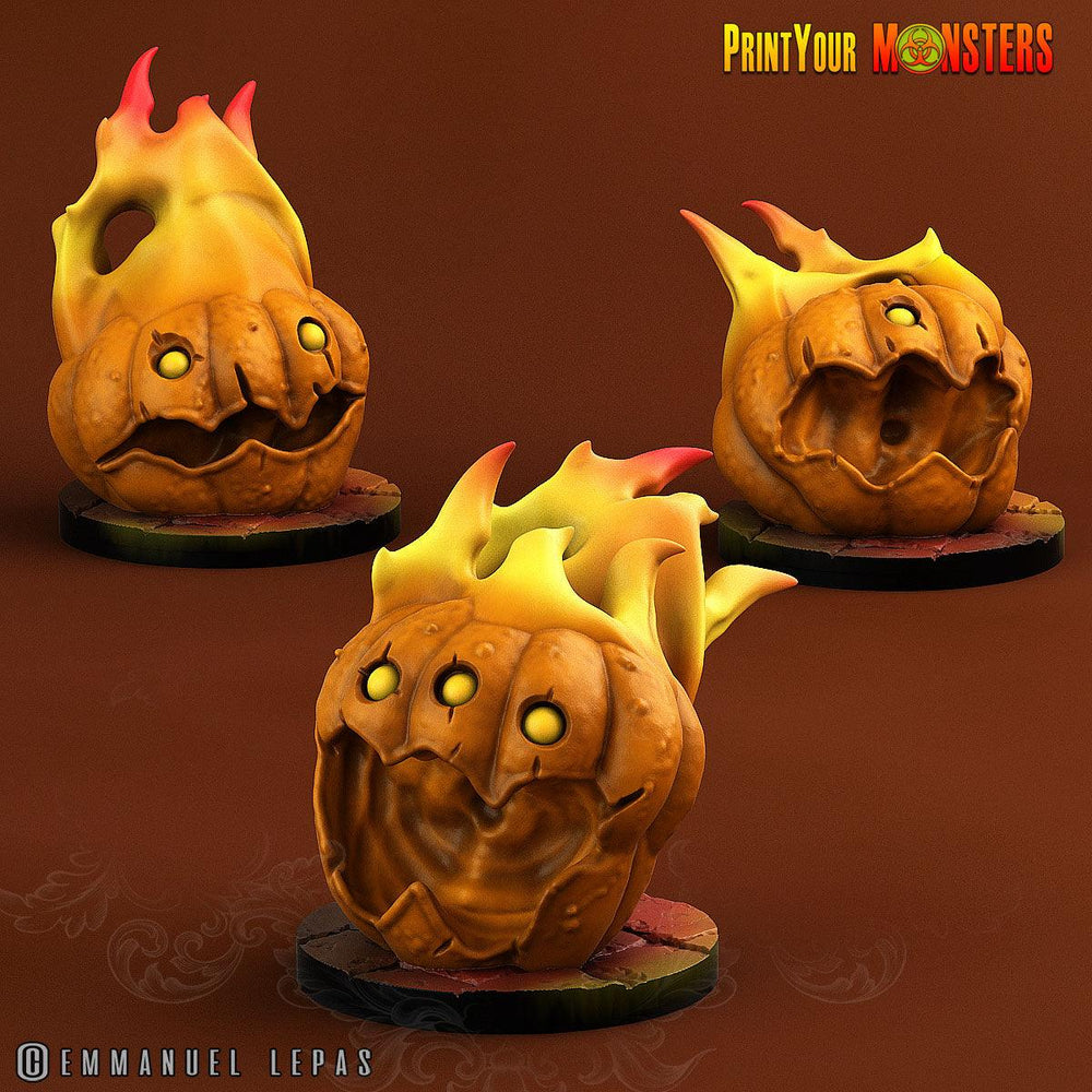3D Printed Print your Monster Fire Pumpkins Pumpkins From Hell 28 32mm D&D