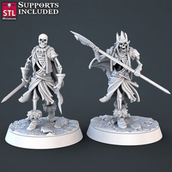 3D Printed STL Miniatures Skeletons Set 28mm - 32mm War Gaming D&D