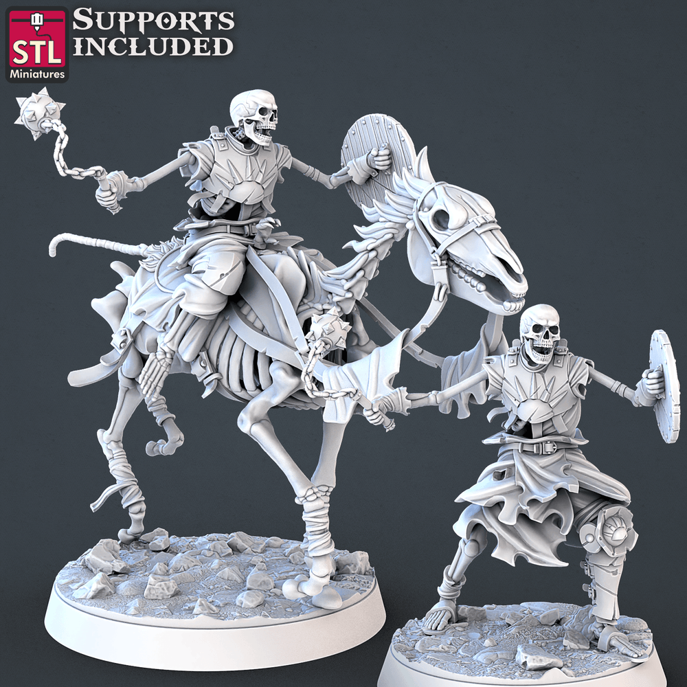 3D Printed STL Miniatures Skeletons Set 28mm - 32mm War Gaming D&D