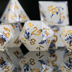 Earl Grey Lavender Sharp-Edged Resin Dice Set (ONLINE ORDER ONLY)