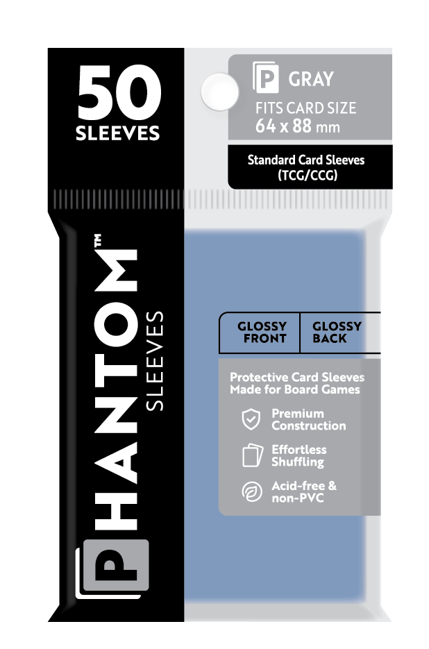 Phantom Sleeves: Gray Size (64mm x 88mm) 50 ct (ONLINE ORDER ONLY)