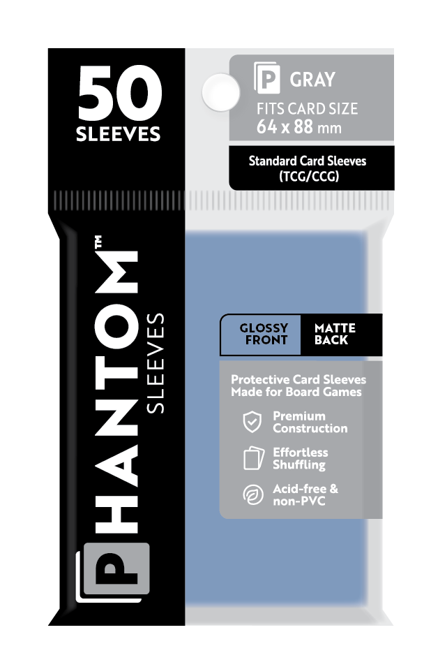 Phantom Sleeves: Gray Size (64mm x 88mm) 50 ct (ONLINE ORDER ONLY)