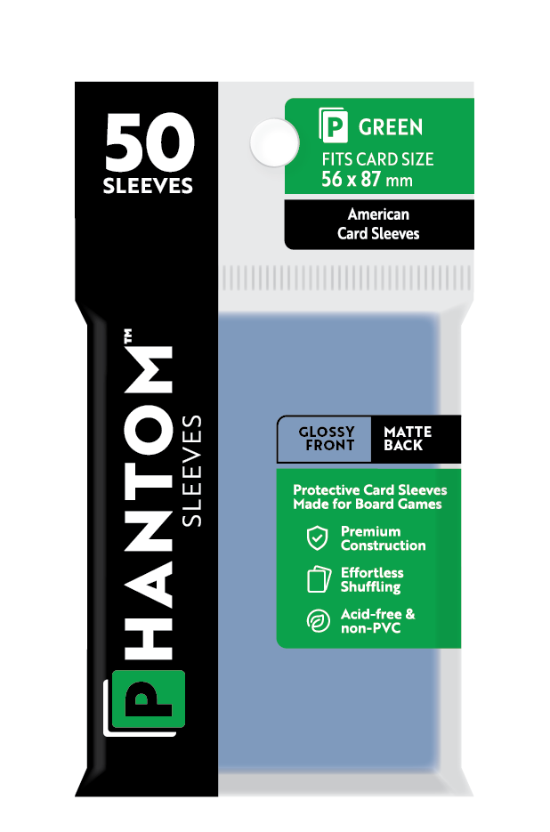 Phantom Sleeves: Green Size (56mm x 87mm) 50 ct (ONLINE ORDER ONLY)