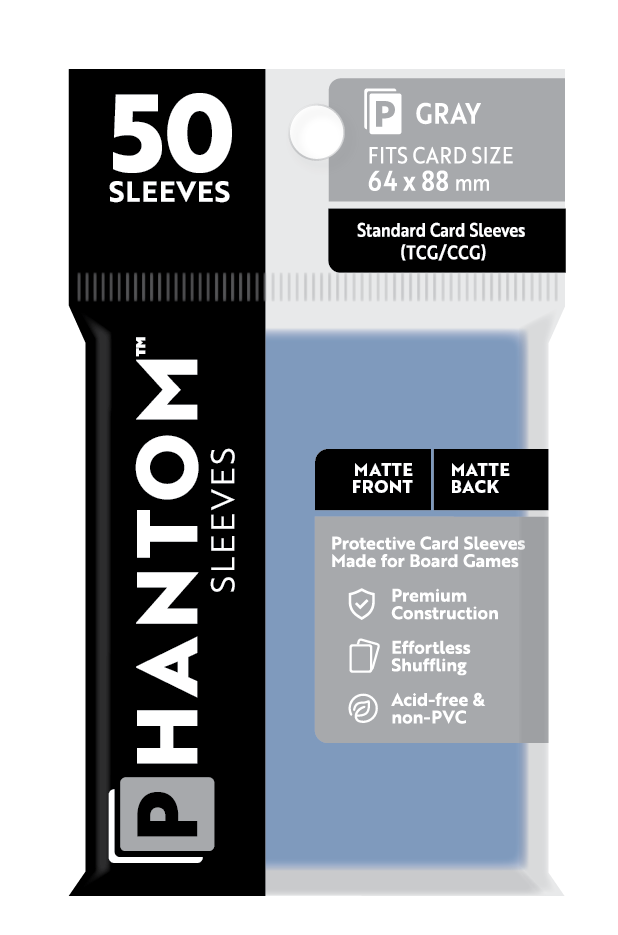 Phantom Sleeves: Gray Size (64mm x 88mm) 50 ct (ONLINE ORDER ONLY)