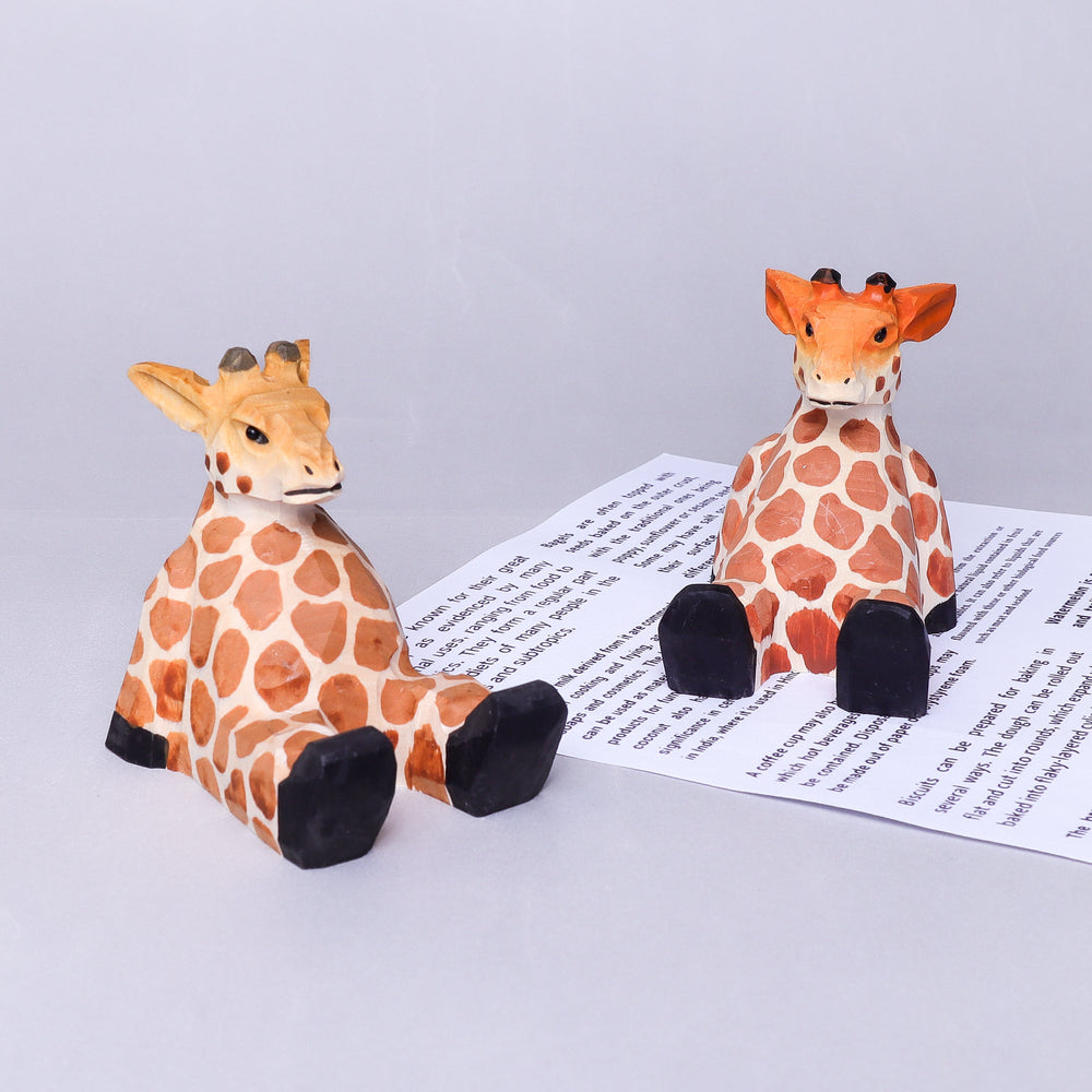 Handmade Wood-Carved Giraffe Cellphone Stand (ONLINE ORDER ONLY)