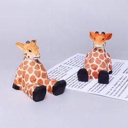Handmade Wood-Carved Giraffe Cellphone Stand (ONLINE ORDER ONLY)