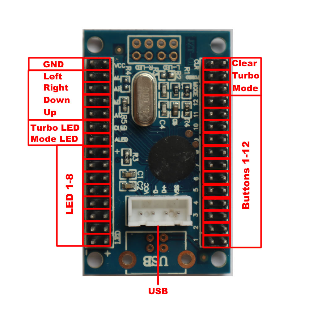 RAC-C300 2Pin Zero Delay USB Encoder For PC Arcade Joystick Button Board Cables (Online Only)