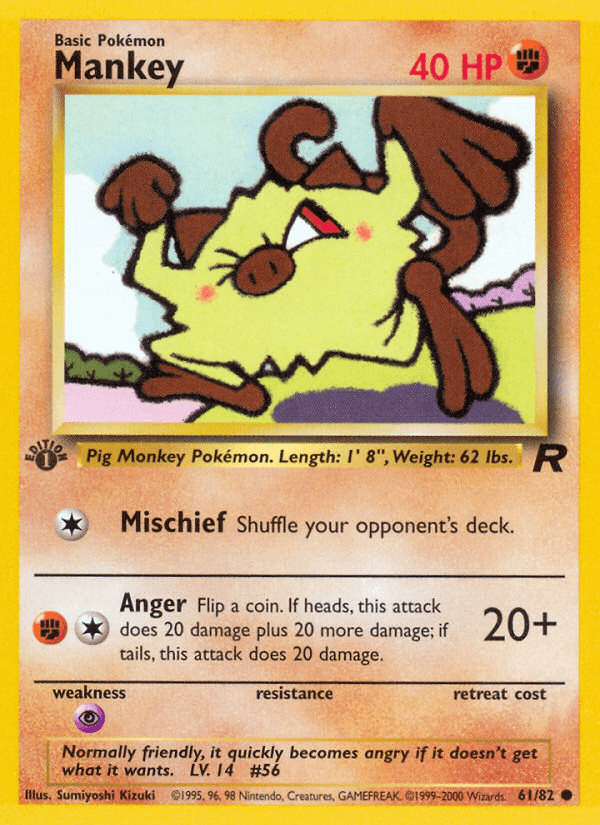 Mankey (61/82) [Team Rocket 1st Edition] (Online Only)