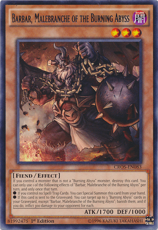 Barbar, Malebranche of the Burning Abyss [CROS-EN083] Rare (ONLINE ORDER ONLY)