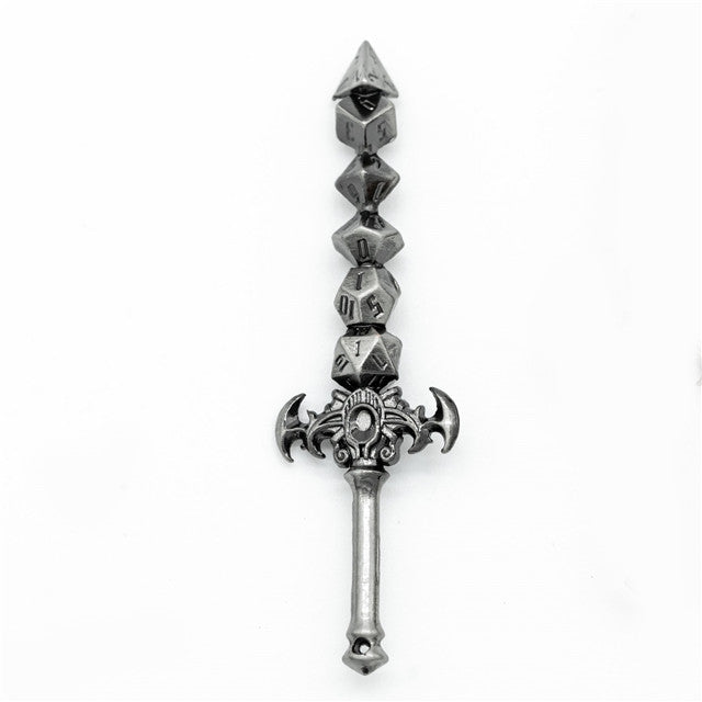 Dice Sword Silver 46mm x 9mm Trinket Novelty (Online Only)