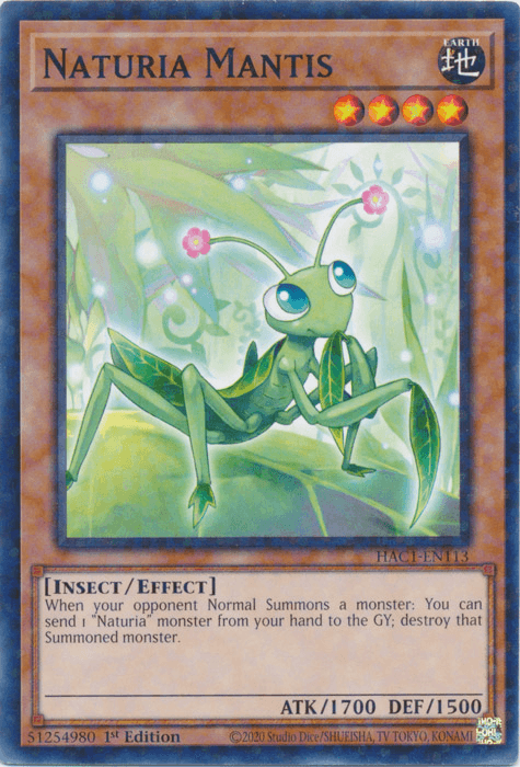 Naturia Mantis (Duel Terminal) [HAC1-EN113] Common (ONLINE ORDER ONLY)