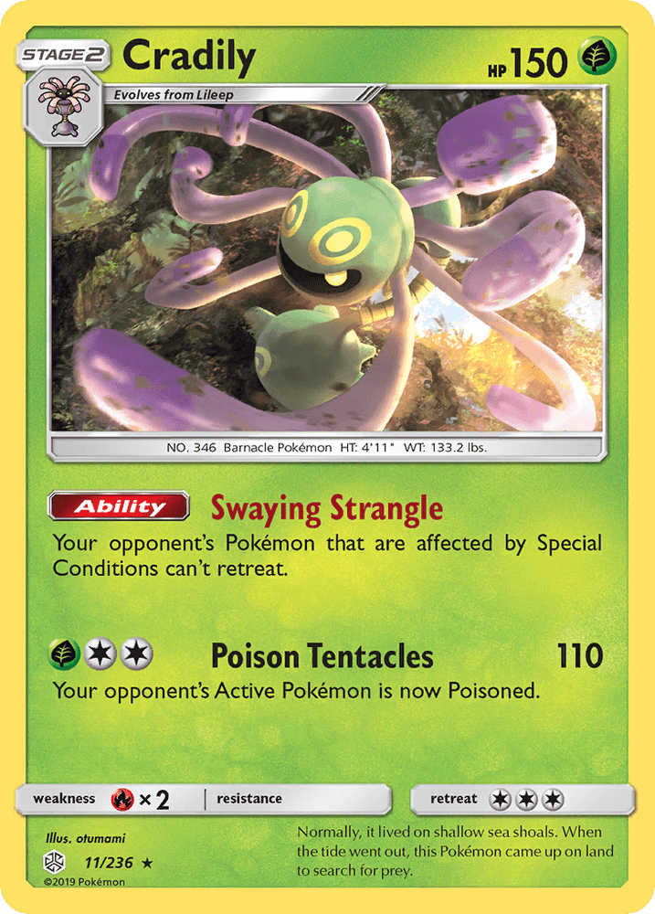 Cradily (11/236) [Sun & Moon: Cosmic Eclipse] (Online Only)