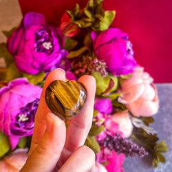 3cm Gold Tigers Eye Crystal Hearts (ONLINE ORDER ONLY)