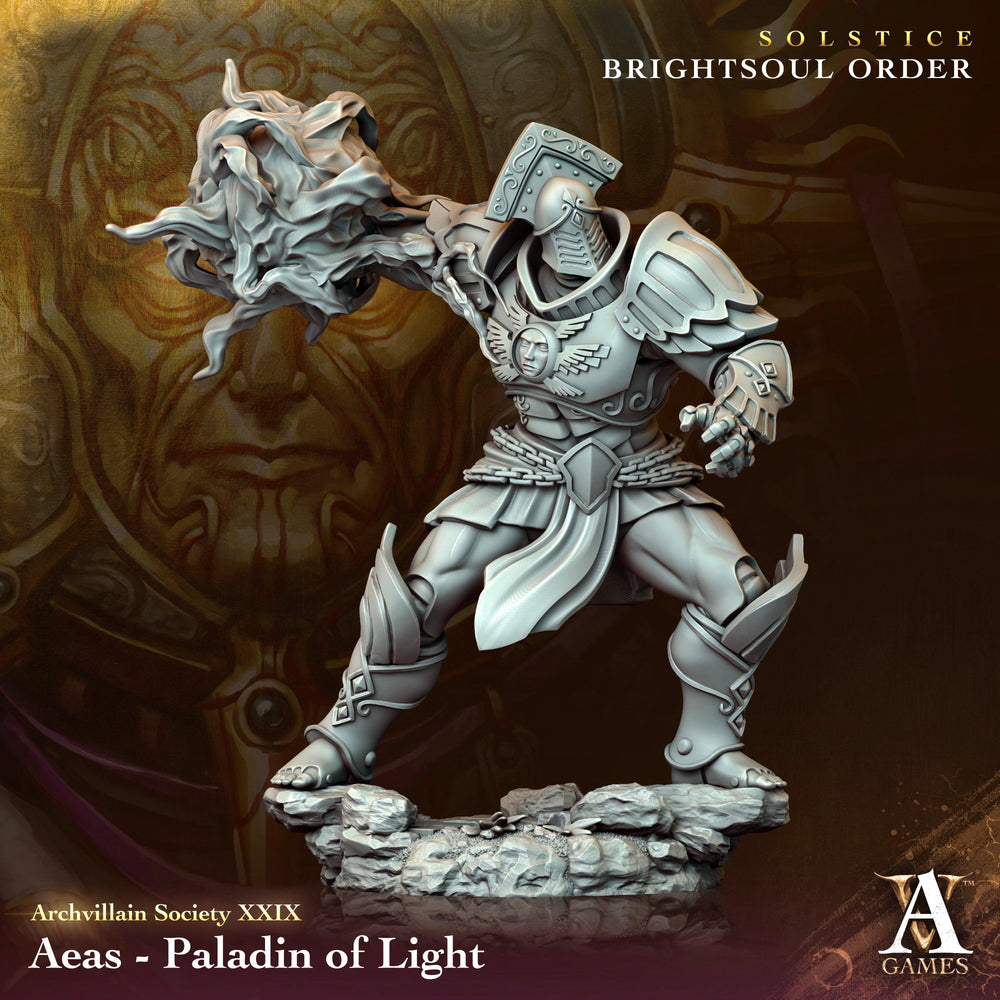 3D Printed Archvillain Games Aeas - Paladin of Light Archvillain Society Vol. XXIX 28 32mm D&D (Online Only)