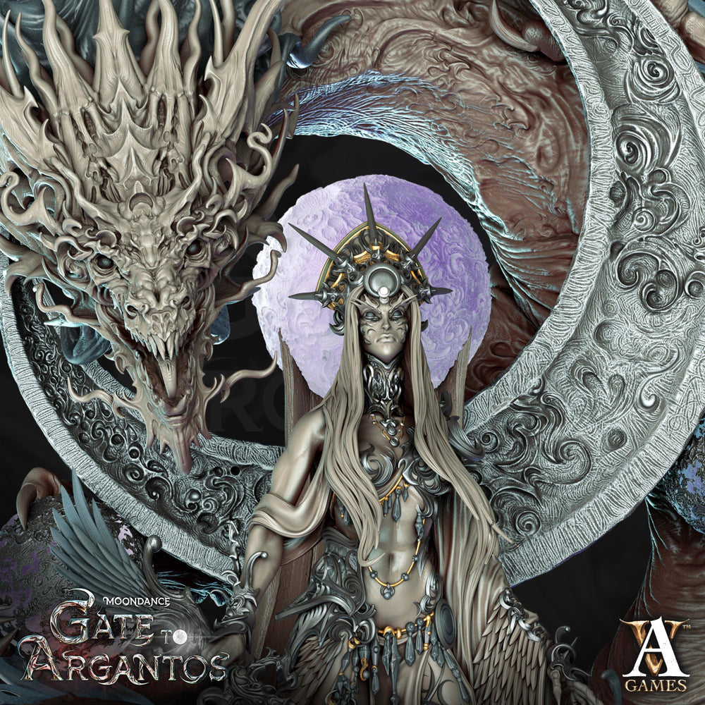 3D Printed Archvillain Games Celadren Lady of the Moon Moondance - Gate to Argantos 28 32mm D&D (Online Only)
