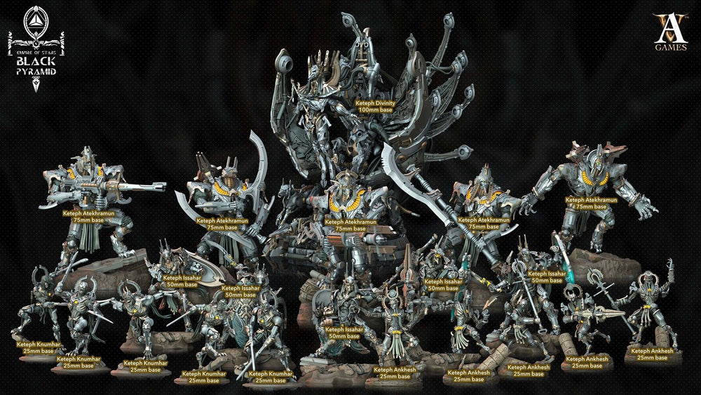 3D Printed Archvillain Games Empire of Stars - Black Pyramid Keteph Knumhar 28 32mm D&D (Online Only)