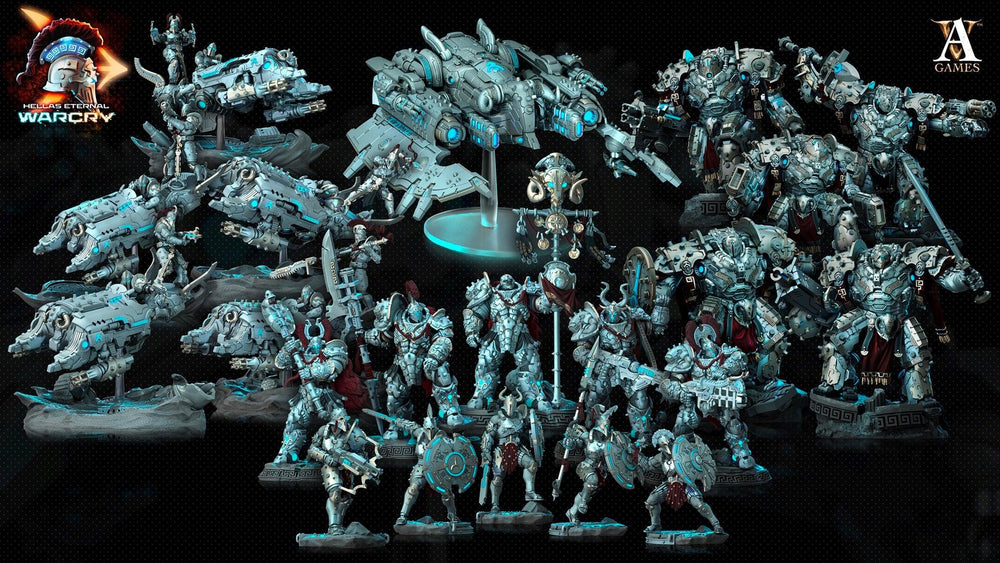3D Printed Archvillain Games Hellas Eternal - Warcry Oplites 28 32mm D&D (Online Only)