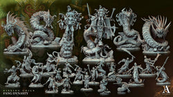 3D Printed Archvillain Games Hissing Coils - Fang Dynasty Fangblade Abominal 28 32mm D&D (Online Only)