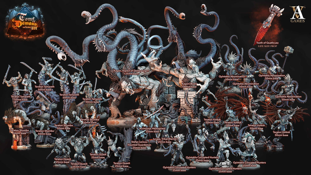 3D Printed Archvillain Games Qyintakla Corrupted Hunters Tome of Demons 28 32mm D&D (Online Only)