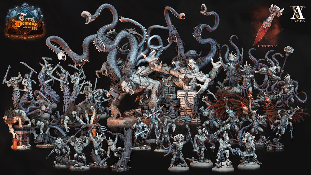 3D Printed Archvillain Games Qyintakla Corrupted Hunters Tome of Demons 28 32mm D&D (Online Only)