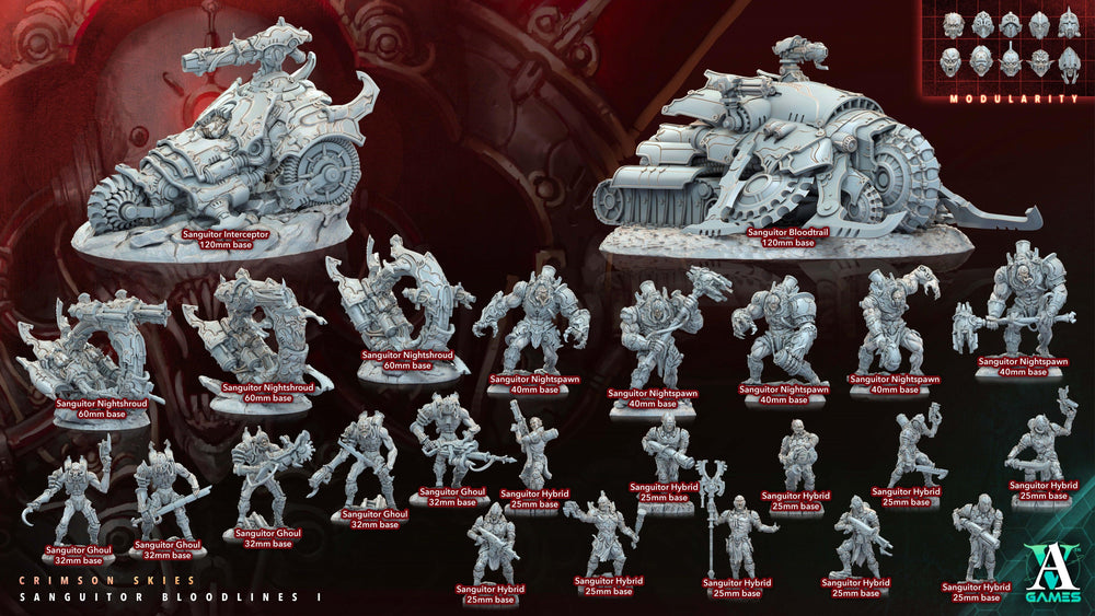 3D Printed Archvillain Games Sanguitor Bloodtrail Crimson Skies - Sanguitor Bloodlines Bloodright - Anathema 28 32mm D&D (Online Only)