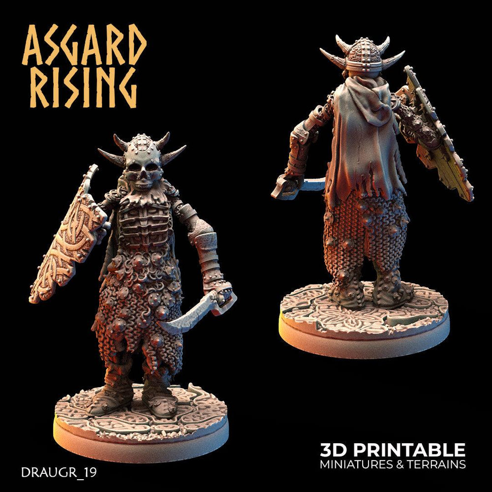 3D Printed Asgard Rising Draugr Barrow Guards Modular Set D 28 32 mm Wargaming DnD (Online Only)
