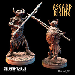 3D Printed Asgard Rising Draugr Phalanx Modular Set 28 32 mm Wargaming DnD (Online Only)