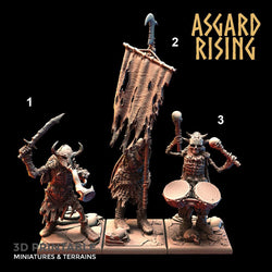 3D Printed Asgard Rising Draugr - Undead Skeleton Command Group Set 28mm - 32mm (Online Only)