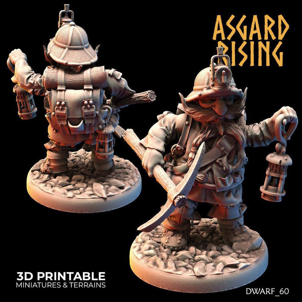 3D Printed Asgard Rising Dwarf Dwarven Miners Set 3 28mm - 32mm (Online Only)
