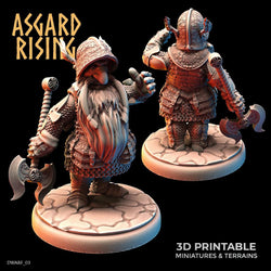3D Printed Asgard Rising Dwarf Full Plate Warrior Warband Set 28mm - 32mm (Online Only)